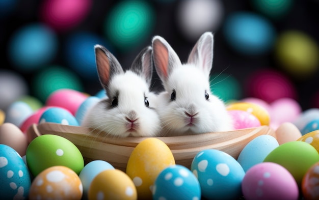 Free photo close up on easter bunnies