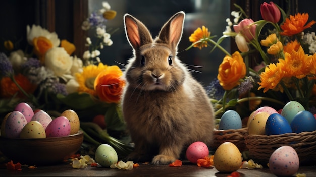 Foto gratuita prossimo piano sul coniglietto di pasqua