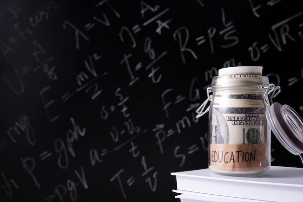 close up on education and economy objects