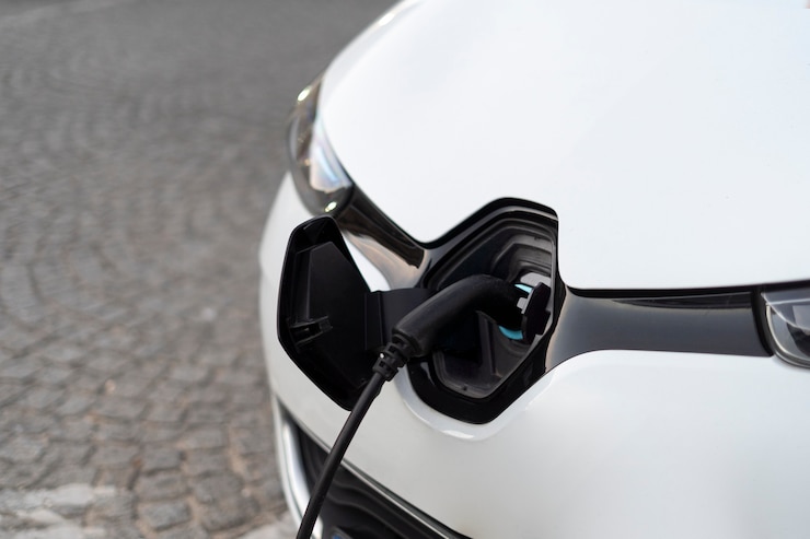 無料Photo フランスの電気自動車のクローズアップ