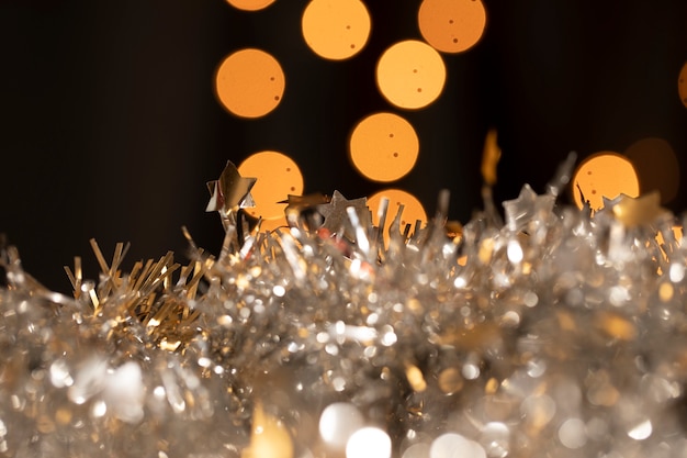 Free photo close-up elegant decoration for new year party