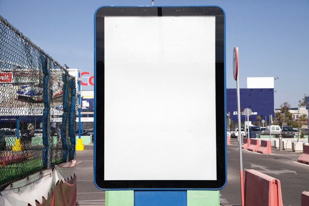 Close-up of empty light box in city