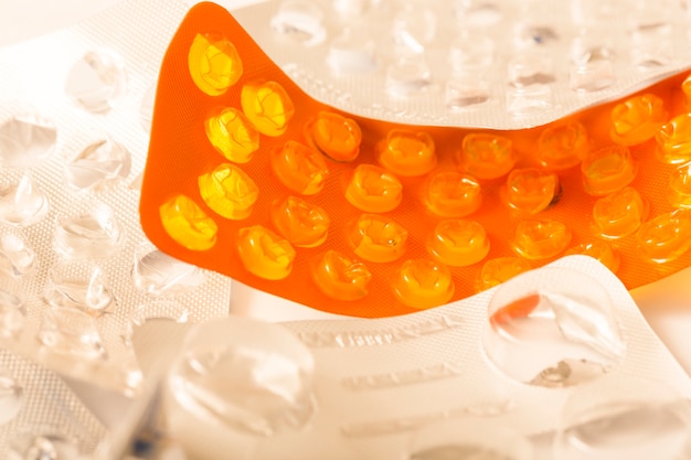 Close-up of an empty pills pack