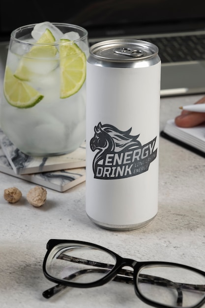 Close up on energy drinks