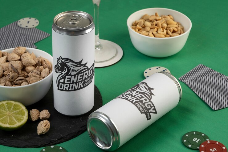 Free Photo close up on energy drinks