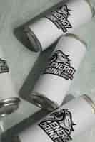 Free photo close up on energy drinks