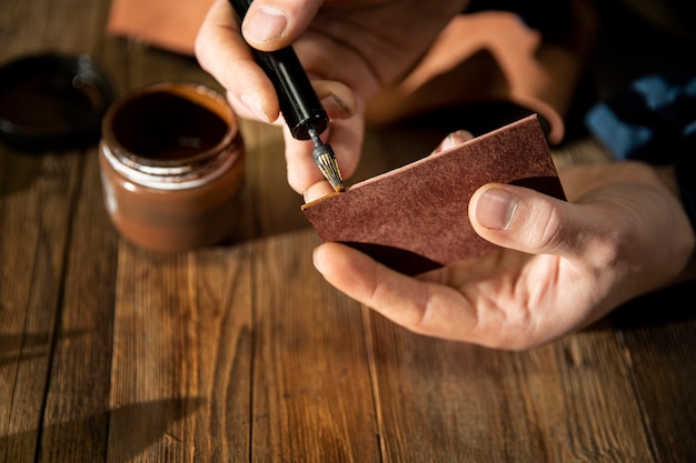 Close up on engraving art tools