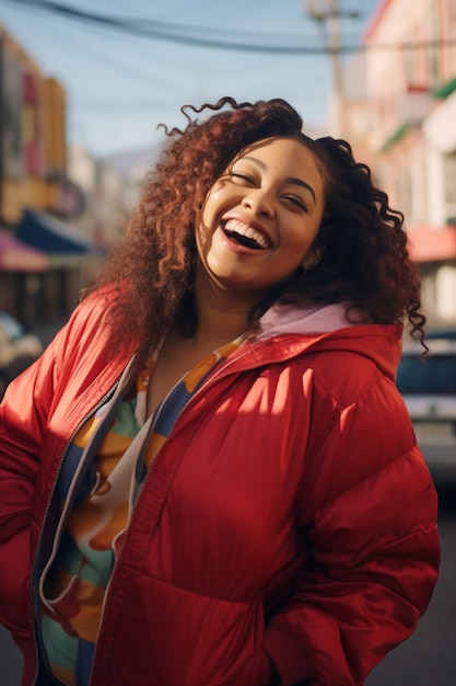 Close up on excited person portrait