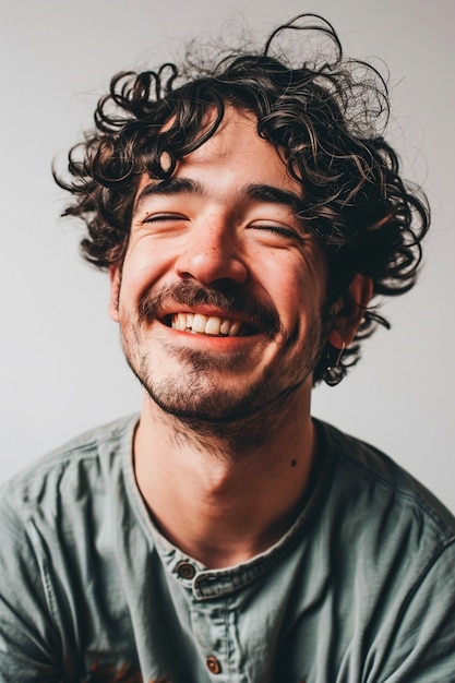 Free photo close up on excited person portrait