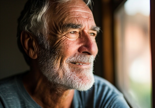 Close up on excited person portrait