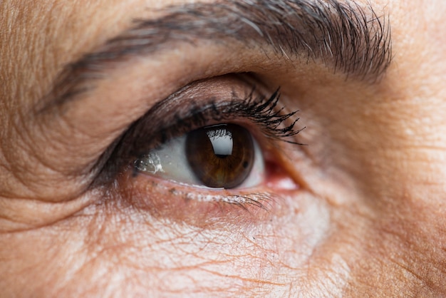 Close-up eyebrow of senior woman