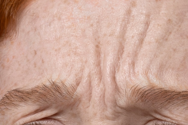 Close up on face pores texture