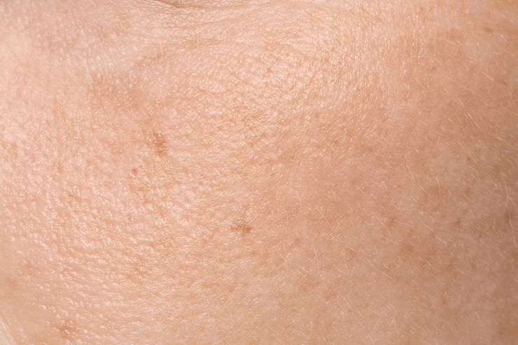 Free Photo close up on face pores texture