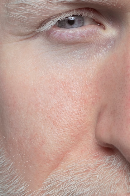 Close up on face pores texture