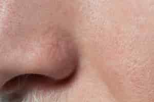 Free photo close up on face pores texture