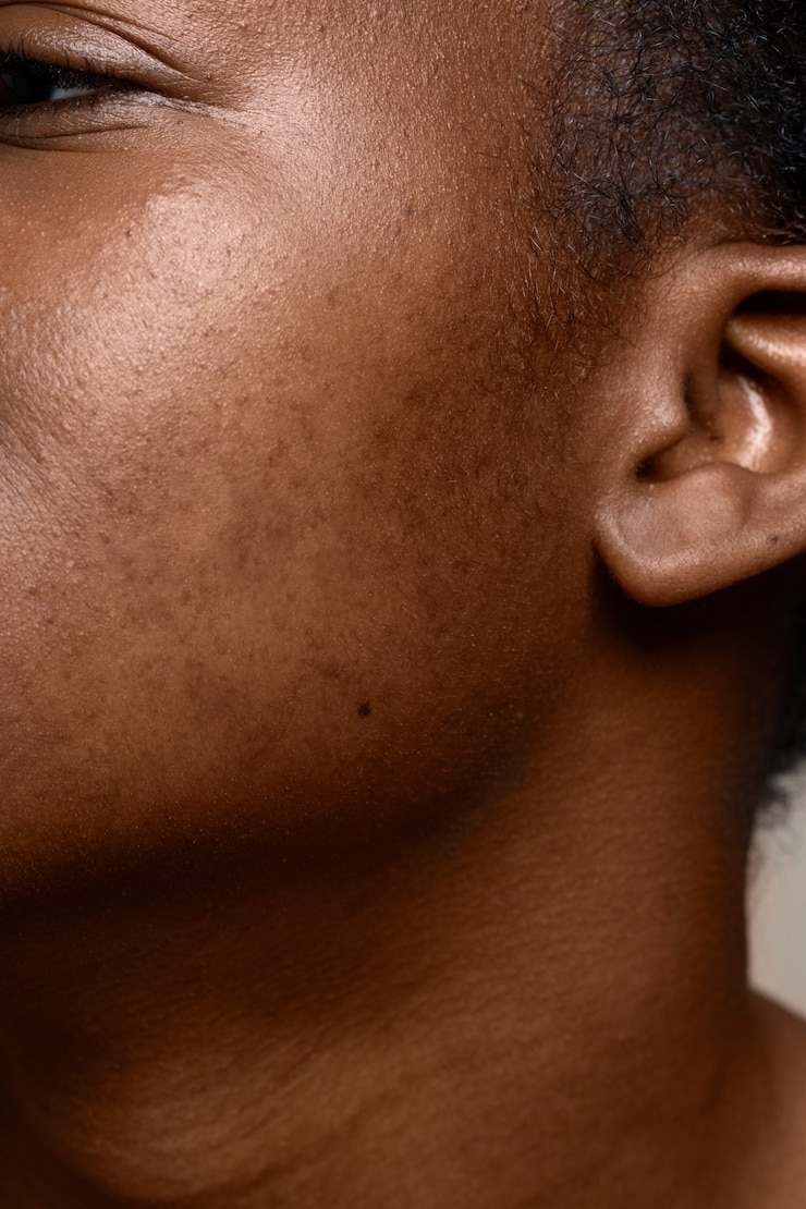 Free Photo close up on face pores texture