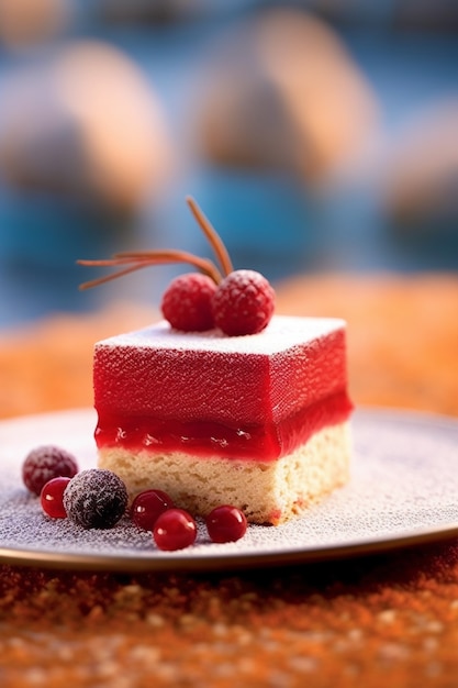 Close up on fancy dessert