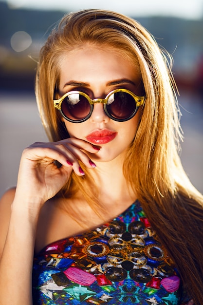 Free Photo | Close up fashion portrait of stunning blonde woman with ...