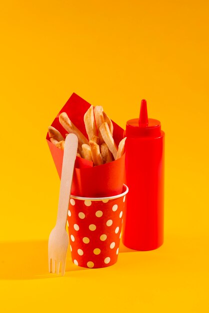 Close up on fast food still life