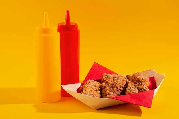 Close up on fast food still life