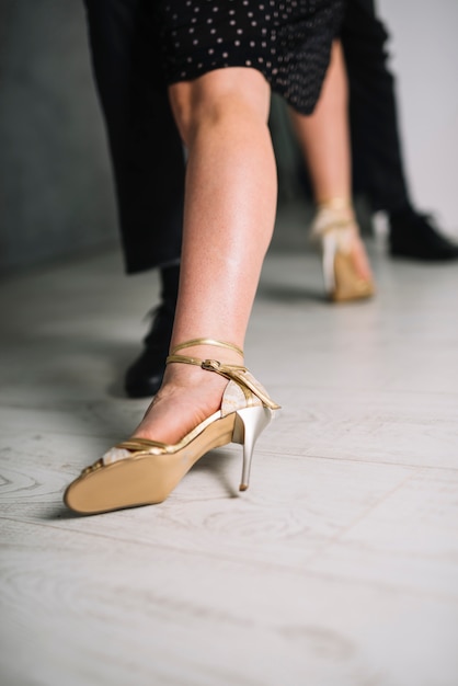 Close up of female dancer feet