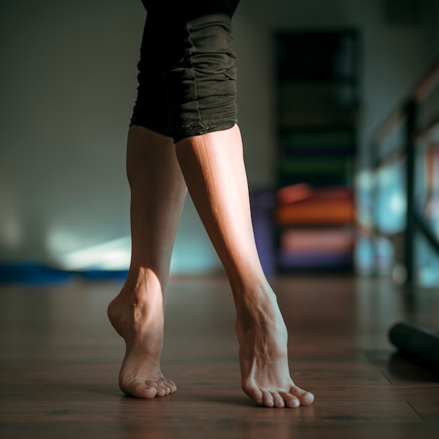 Close up of female dancer feet