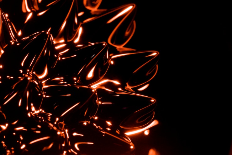 Free Photo close-up ferromagnetic abstract orange metal 