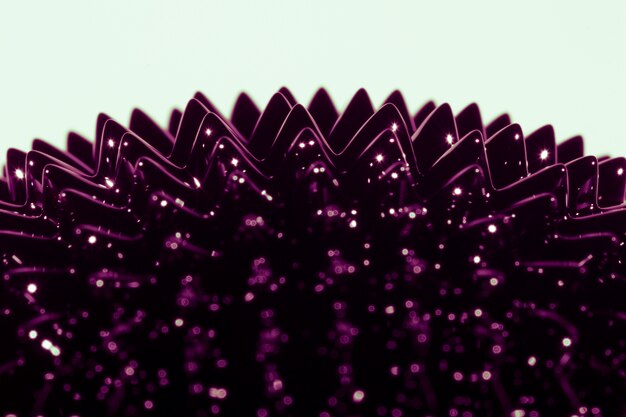 Close-up ferromagnetic purple metal 