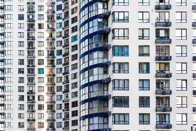 Close-up of finished skyscraper construction