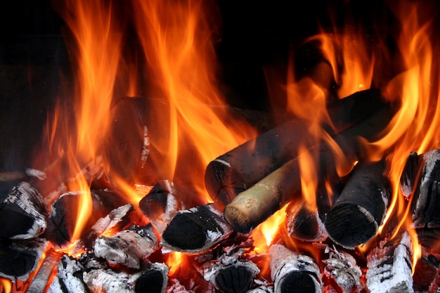 Close-up of fire flames
