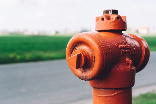 Free photo close-up of fire hydrant in the street