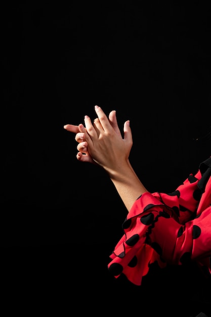 Close-up flamenca dancer clapping hands