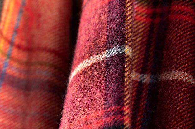 Free photo close up on flannel shirt detail