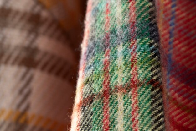 close up on flannel shirt detail