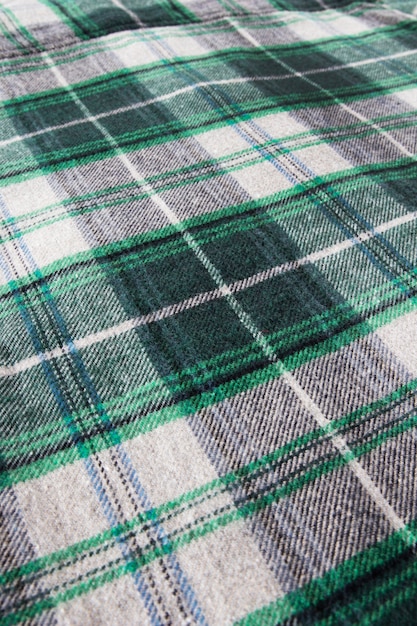 Close up on flannel shirt detail