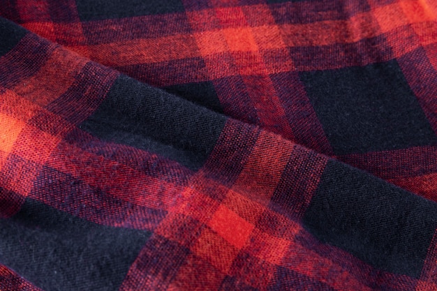 Close up on flannel shirt detail