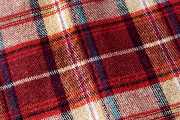 Close up on flannel shirt detail