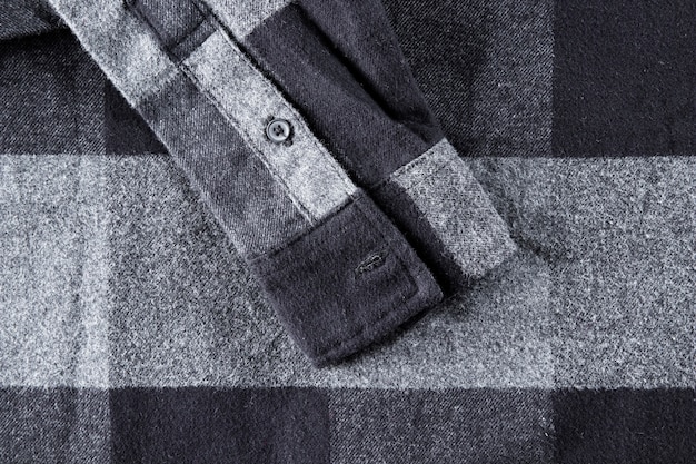 Close up on flannel shirt detail