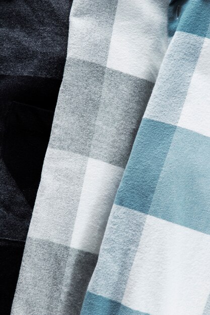 close up on flannel shirt detail