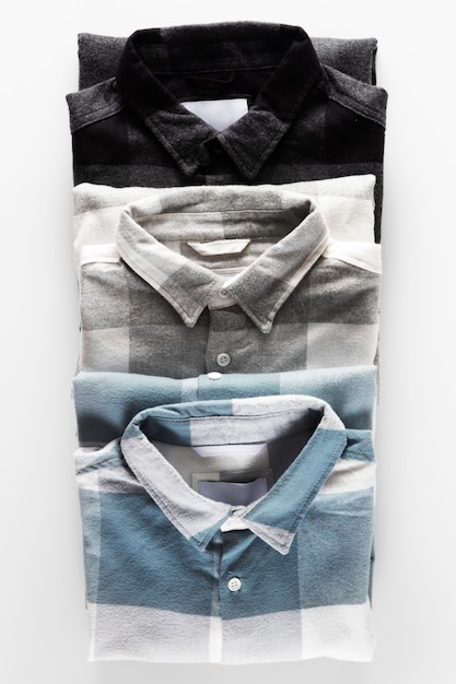 Close up on flannel shirt detail