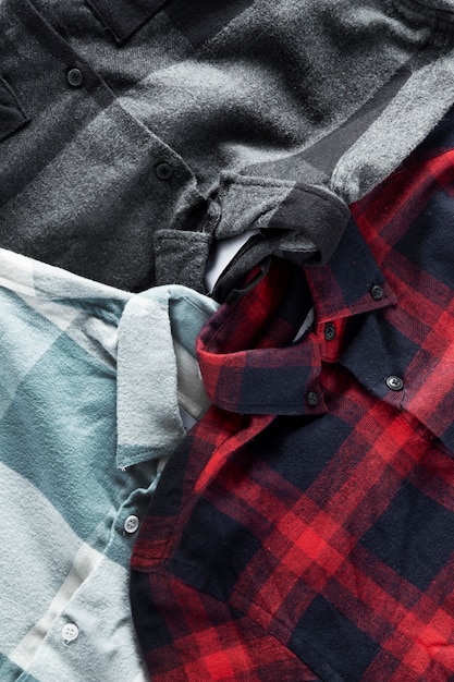 close up on flannel shirt detail