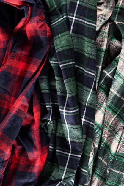 Close up on flannel shirt detail