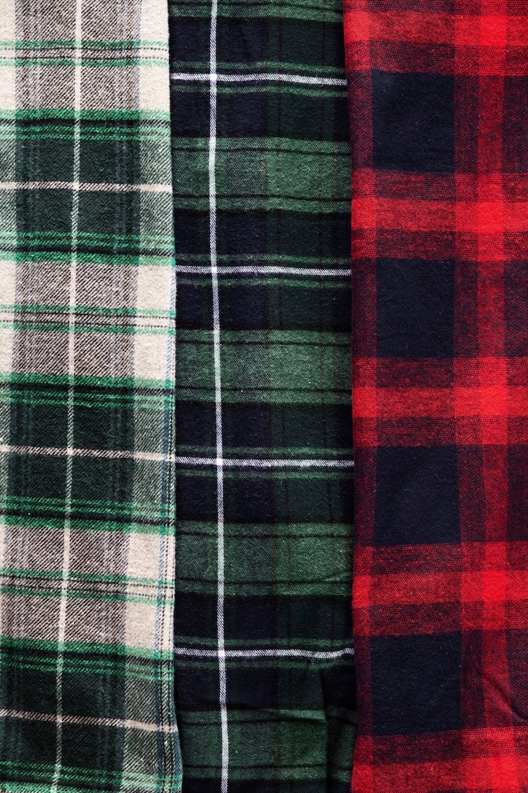Free Photo close up on flannel shirt detail