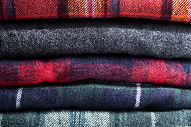 Close up on flannel shirt detail