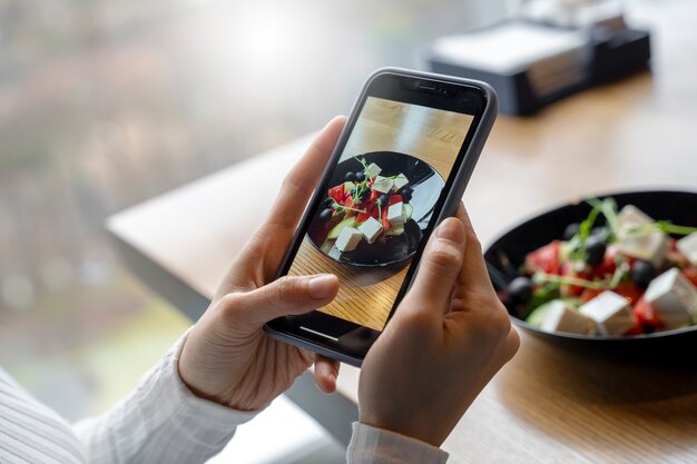 Close up on food lover eating