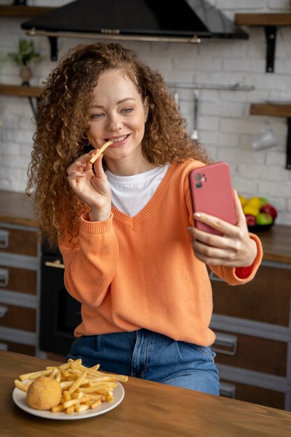 Close up on food lover eating