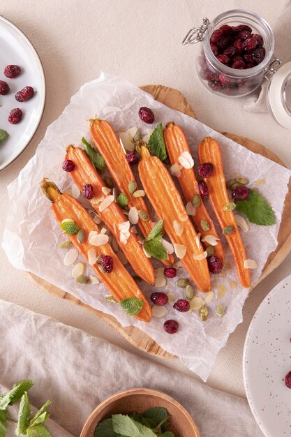 Close up on food snacks made from sweet potatoes