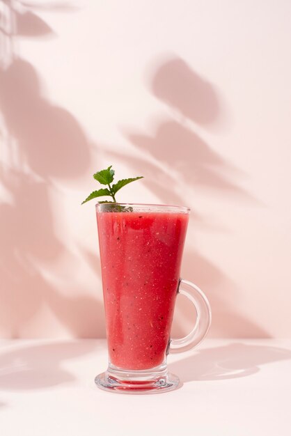 Close up on foods cocktails in tall glass