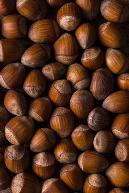 Close-up fresh arrangement of nuts