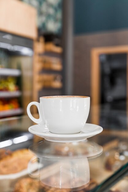 Close-up of fresh coffee in restaurant